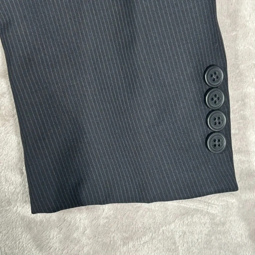 Ermenegildo Zegna Blazer Men 46L Black Striped Wool Sport Coat Designer Italy